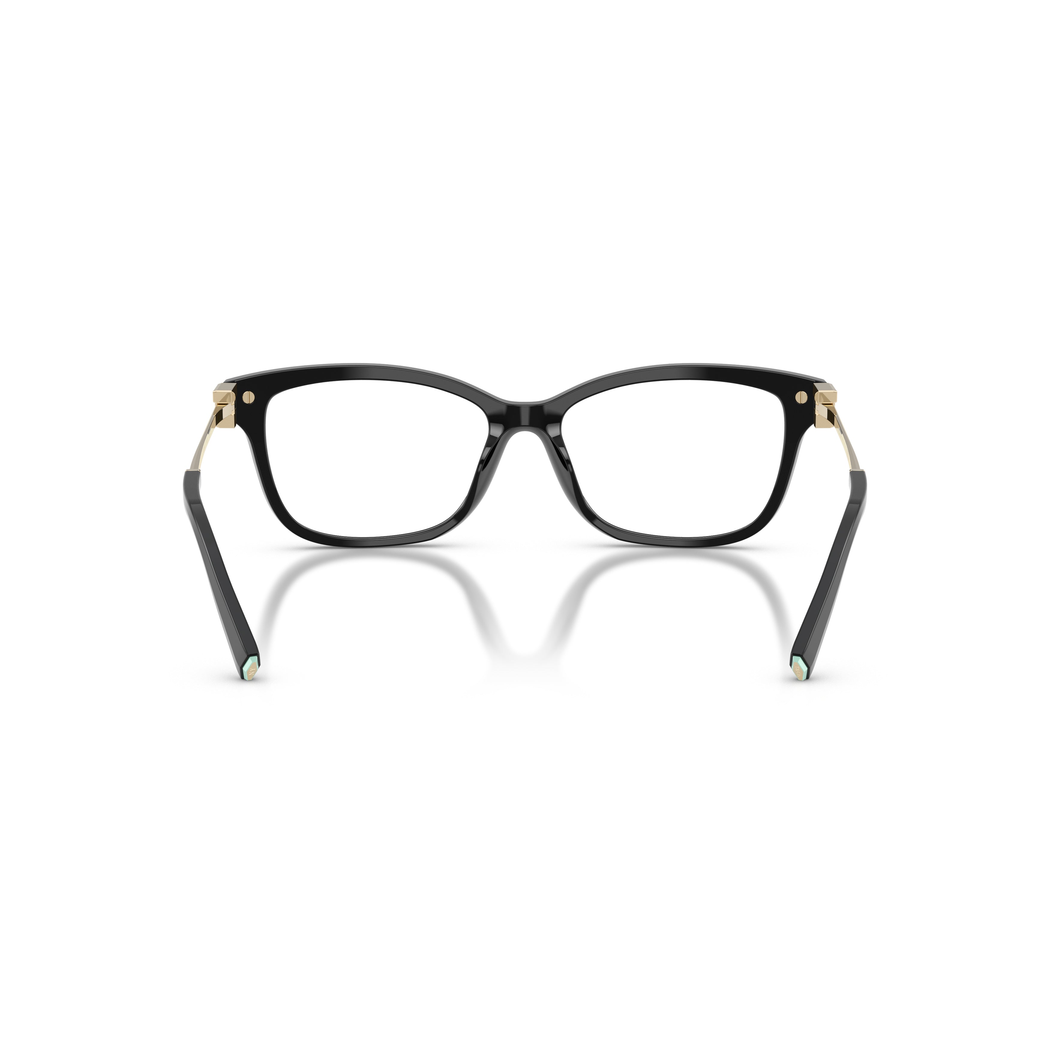 Black Rectangular Acetate Gold Accent Eyeglasses
