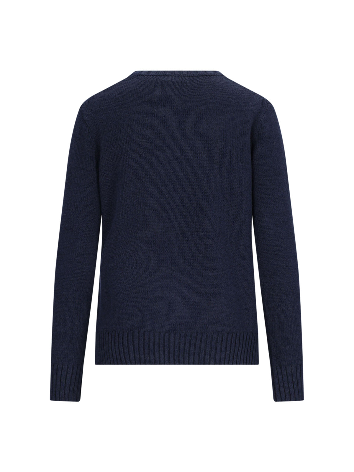 Navy Polo Bear Embroidered Knit Sweater