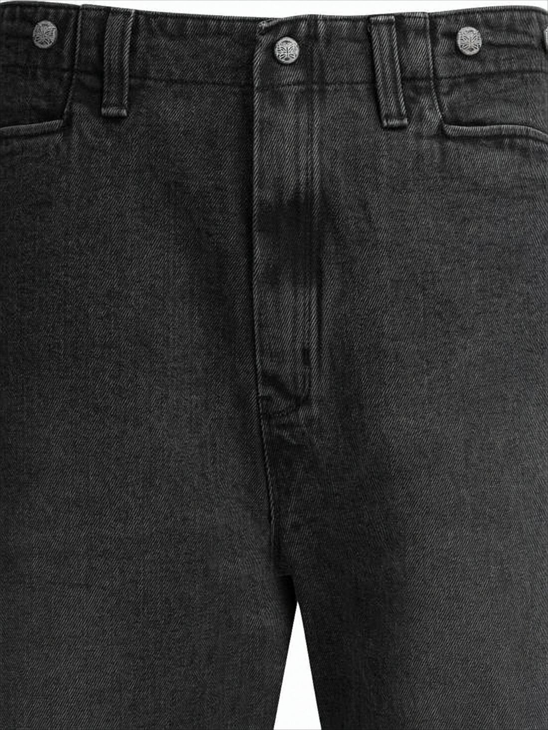 Washed Black Straight-Leg Denim Pants