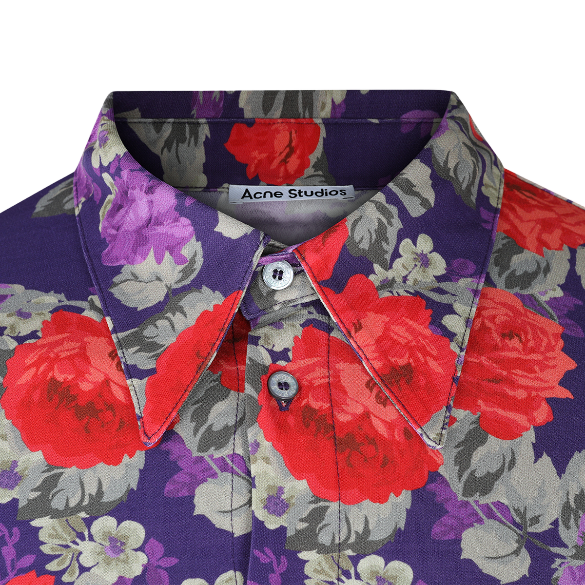 Floral Patterned Button-Down Long Sleeve Shirt