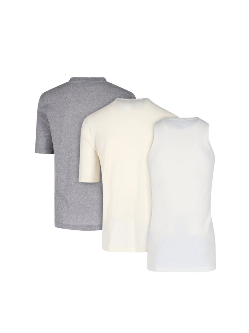 Set of Two Cotton T-shirts and White Tank Top