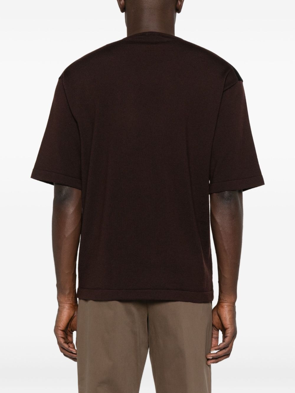 Contrasting Panel Cotton T-Shirt