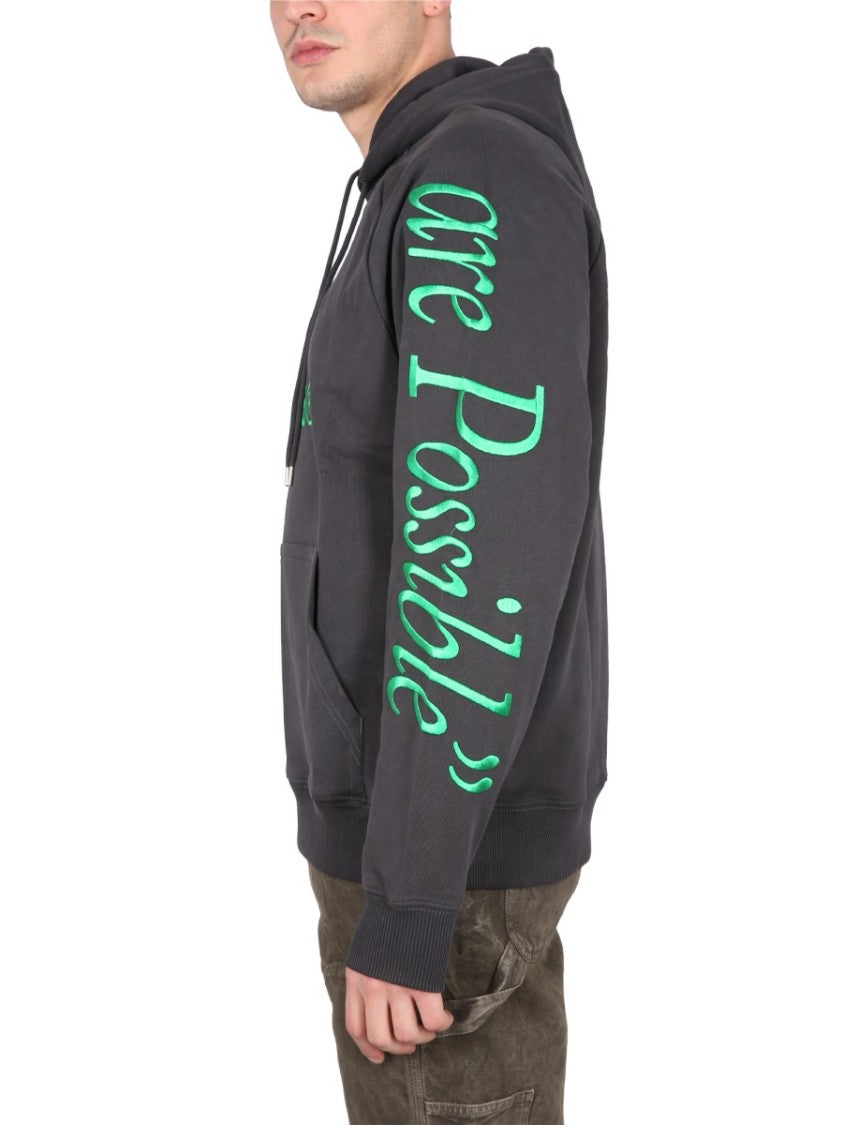 Grey Logo Embroidered Sweatshirt