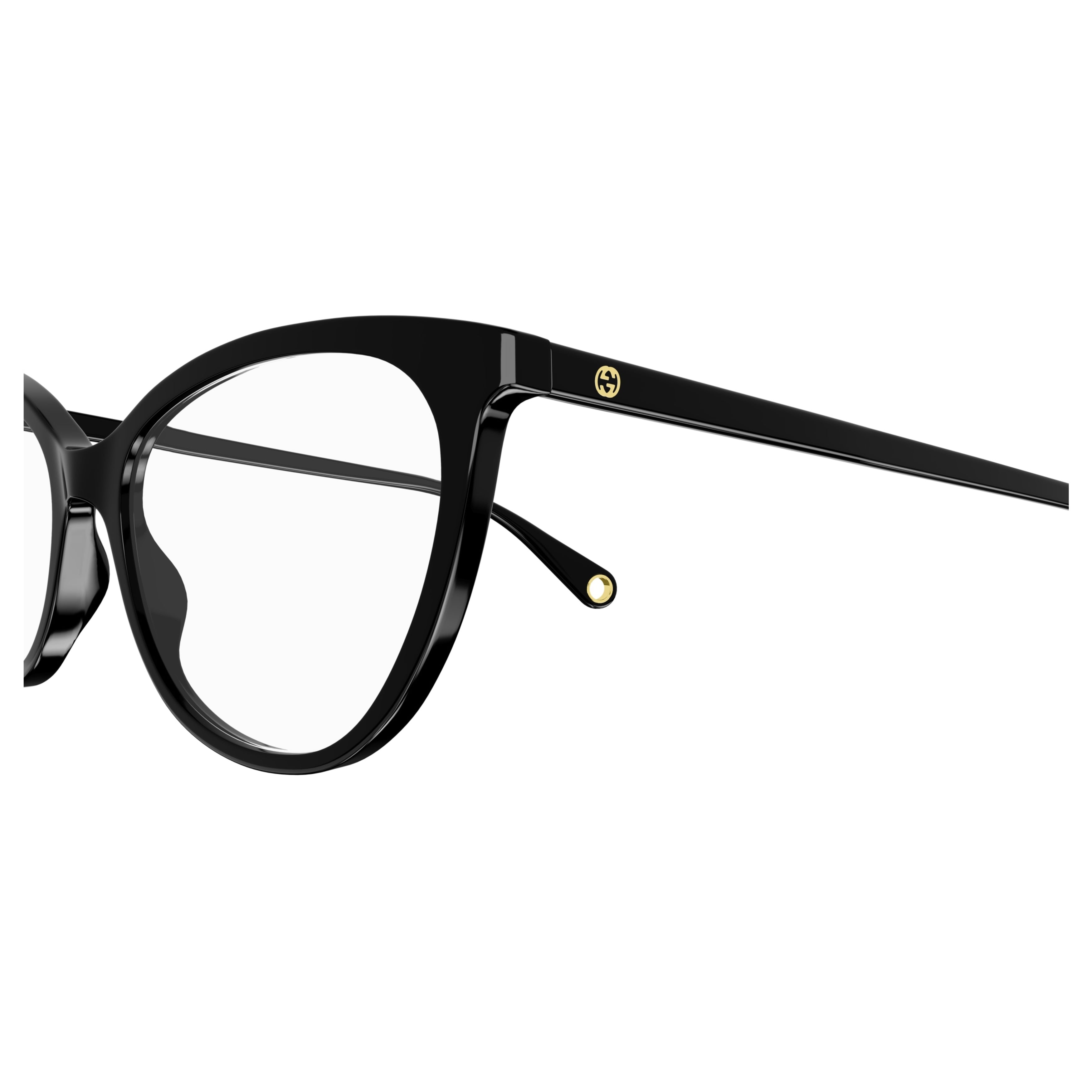 Gg1079o Glossy Black Acetate Cat-Eye Eyeglasses
