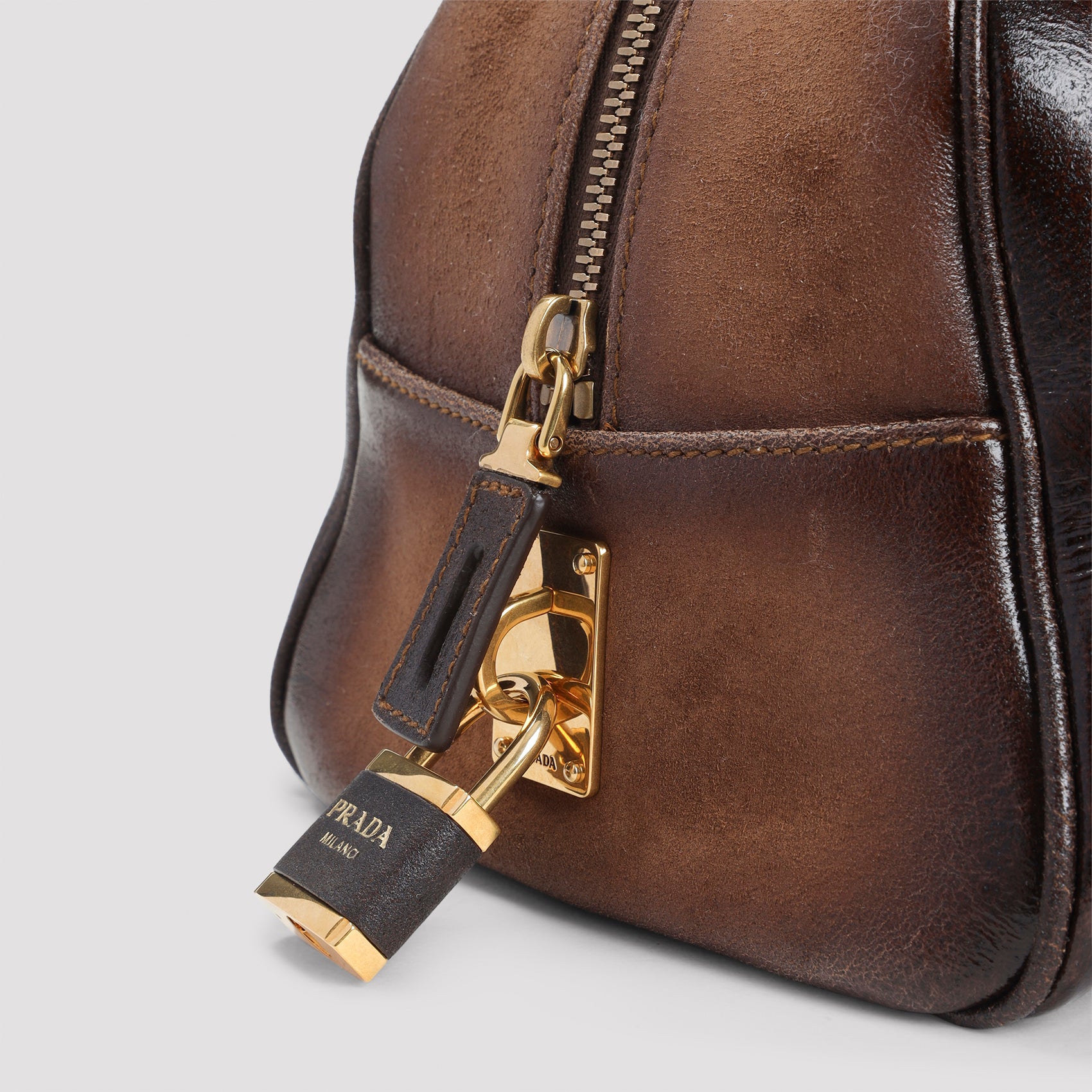 Gradient Brown Calf Leather Handbag