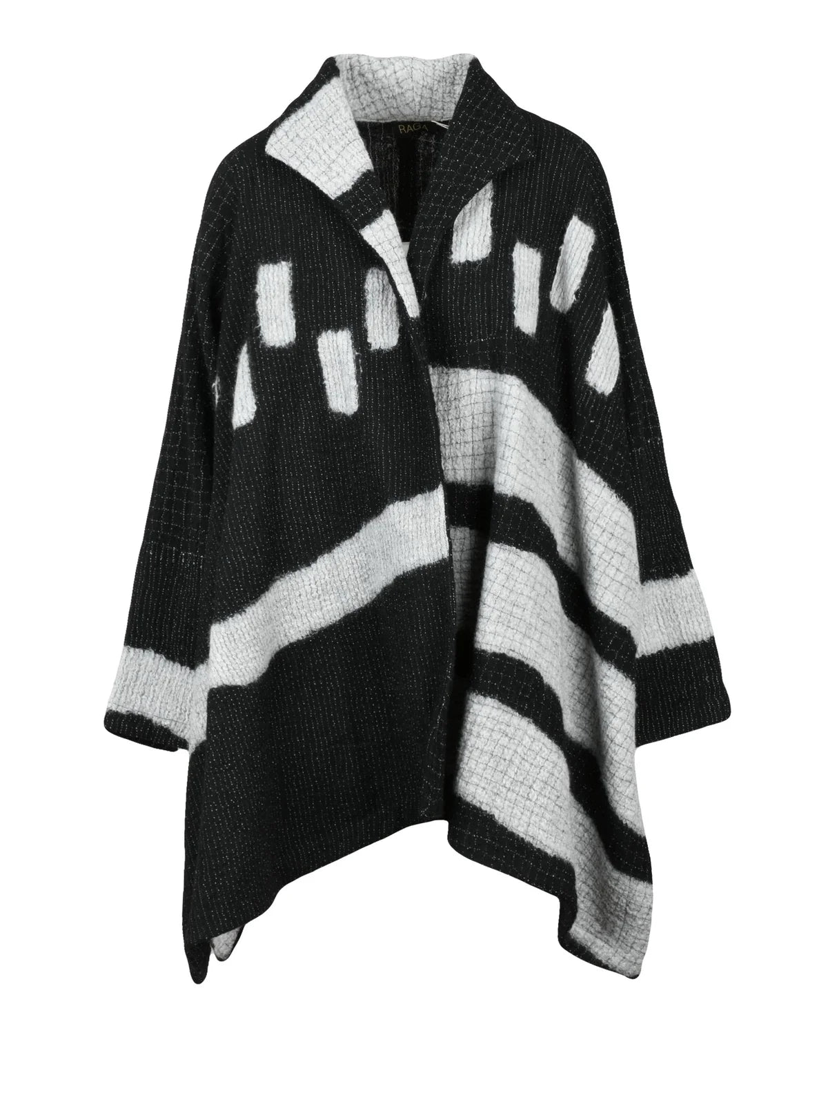 Black/Grey Wool Women's Oversized Cardigan