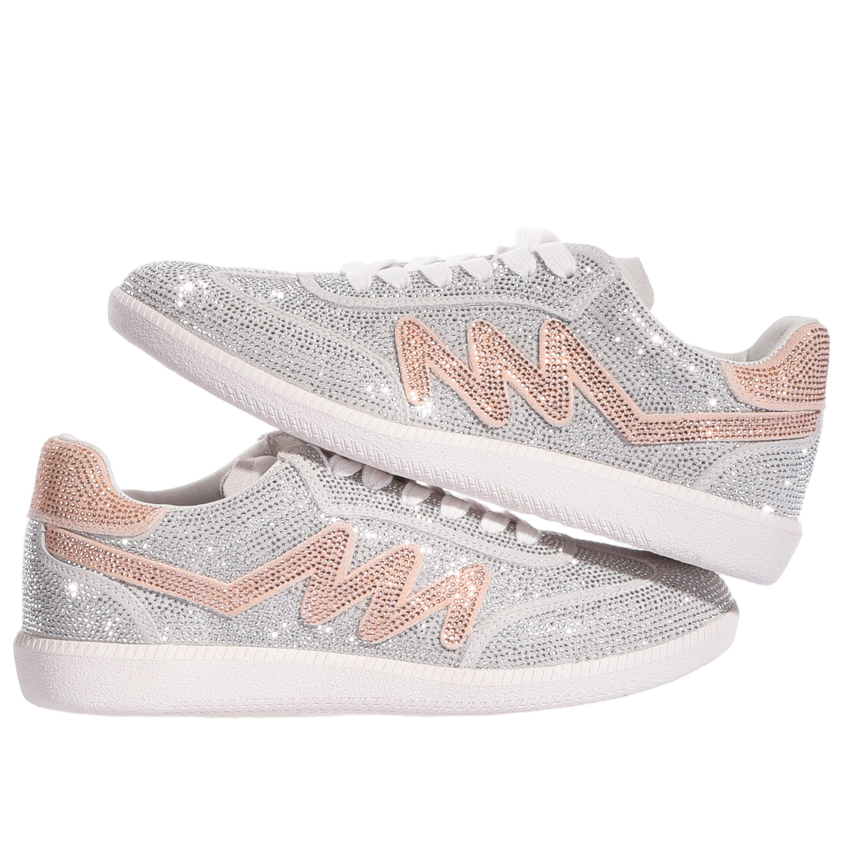 Imperial Rose Sneakers with Silver Rhinestones