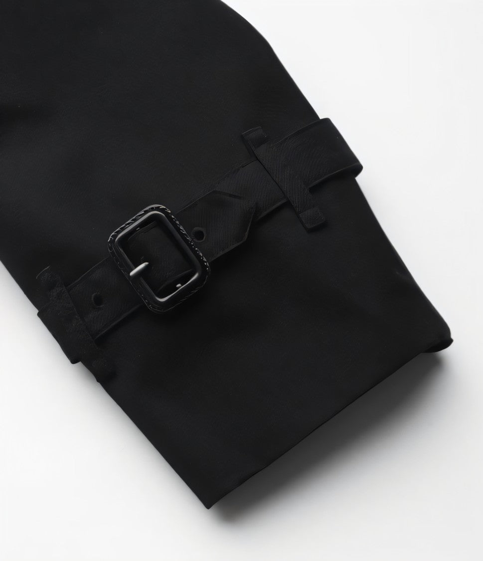 Black Double-Breasted Trench Coat