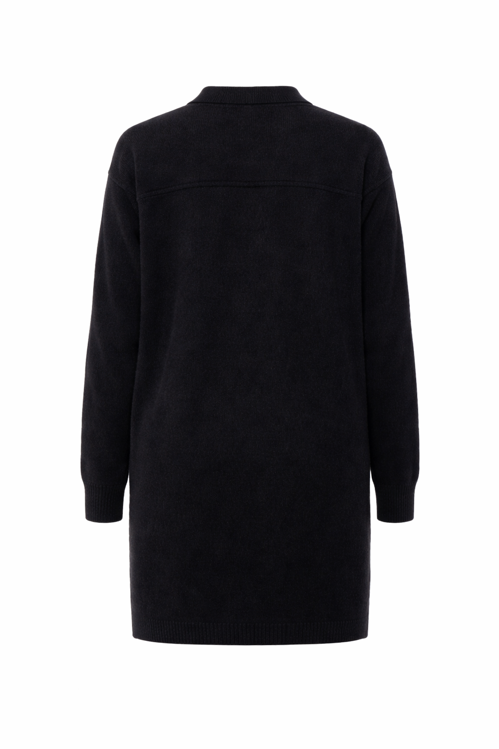 Long Black Cardigan With V-Neckline
