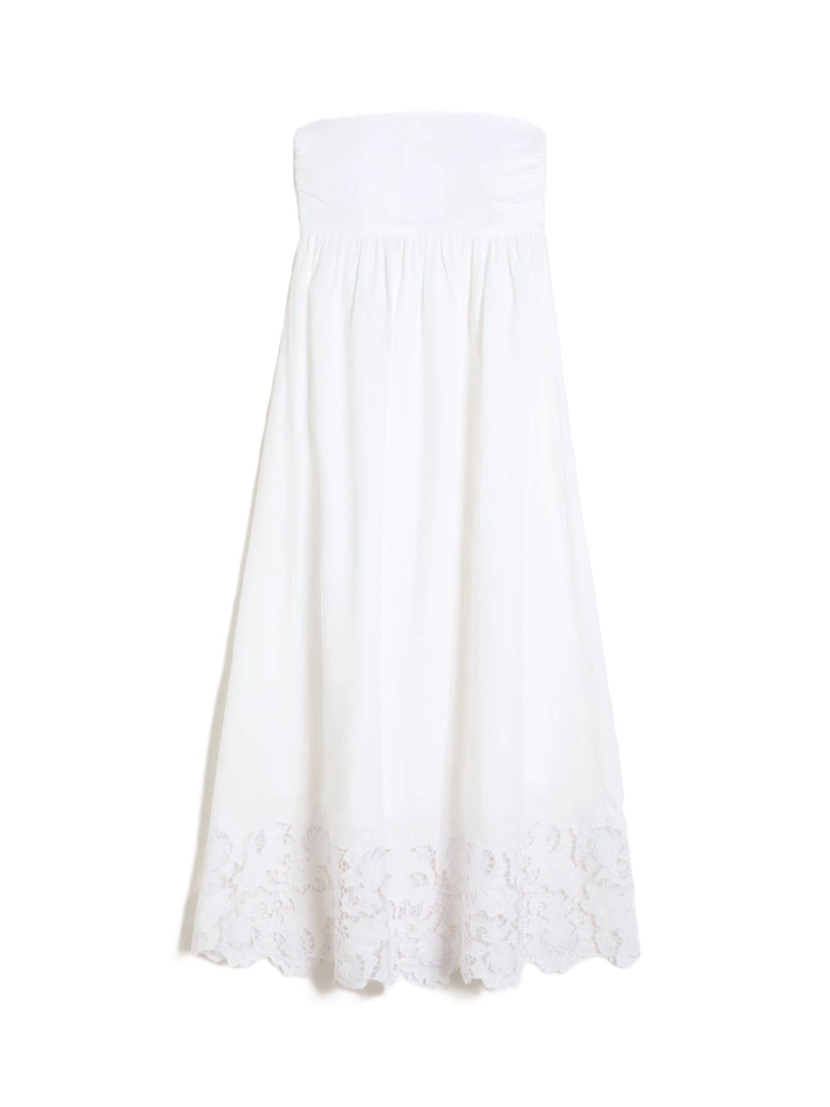 Strapless Maxi Dress with Gathered Waist