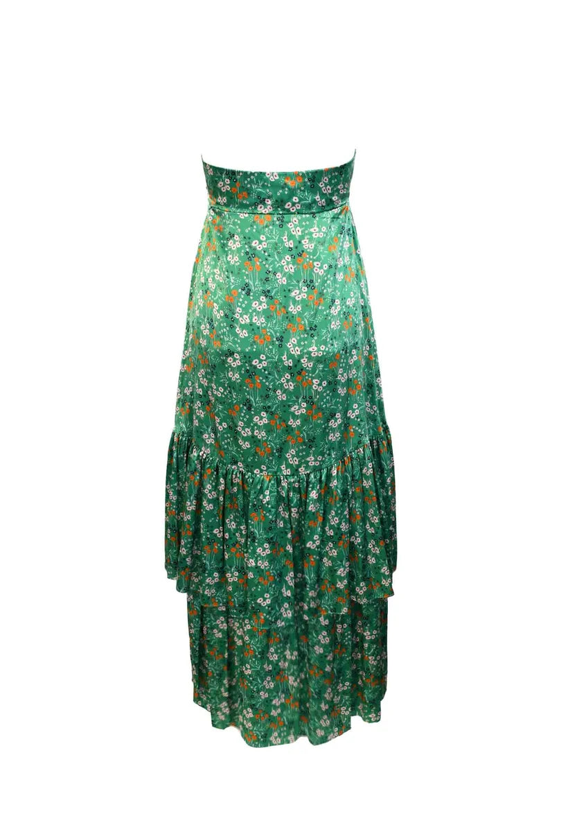 Long Silk Dress - Green