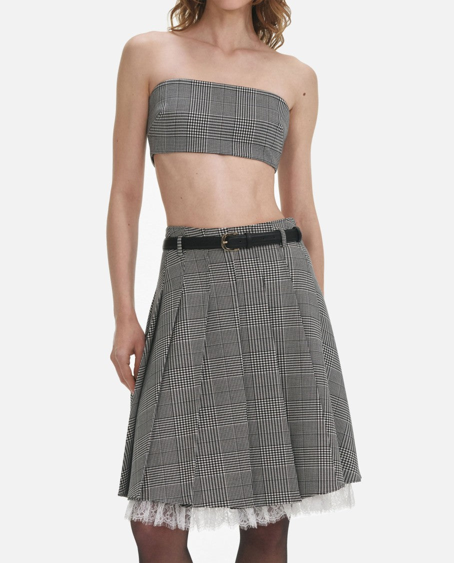 Prince Of Wales Check Pleated Midi Skirt