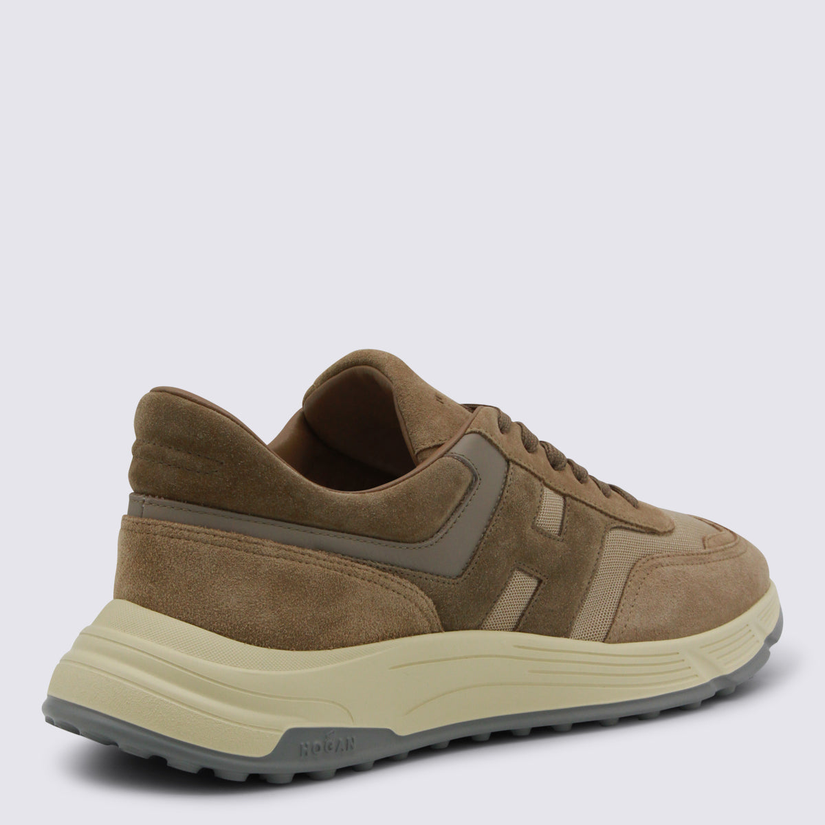 Beige Leather Sneakers
