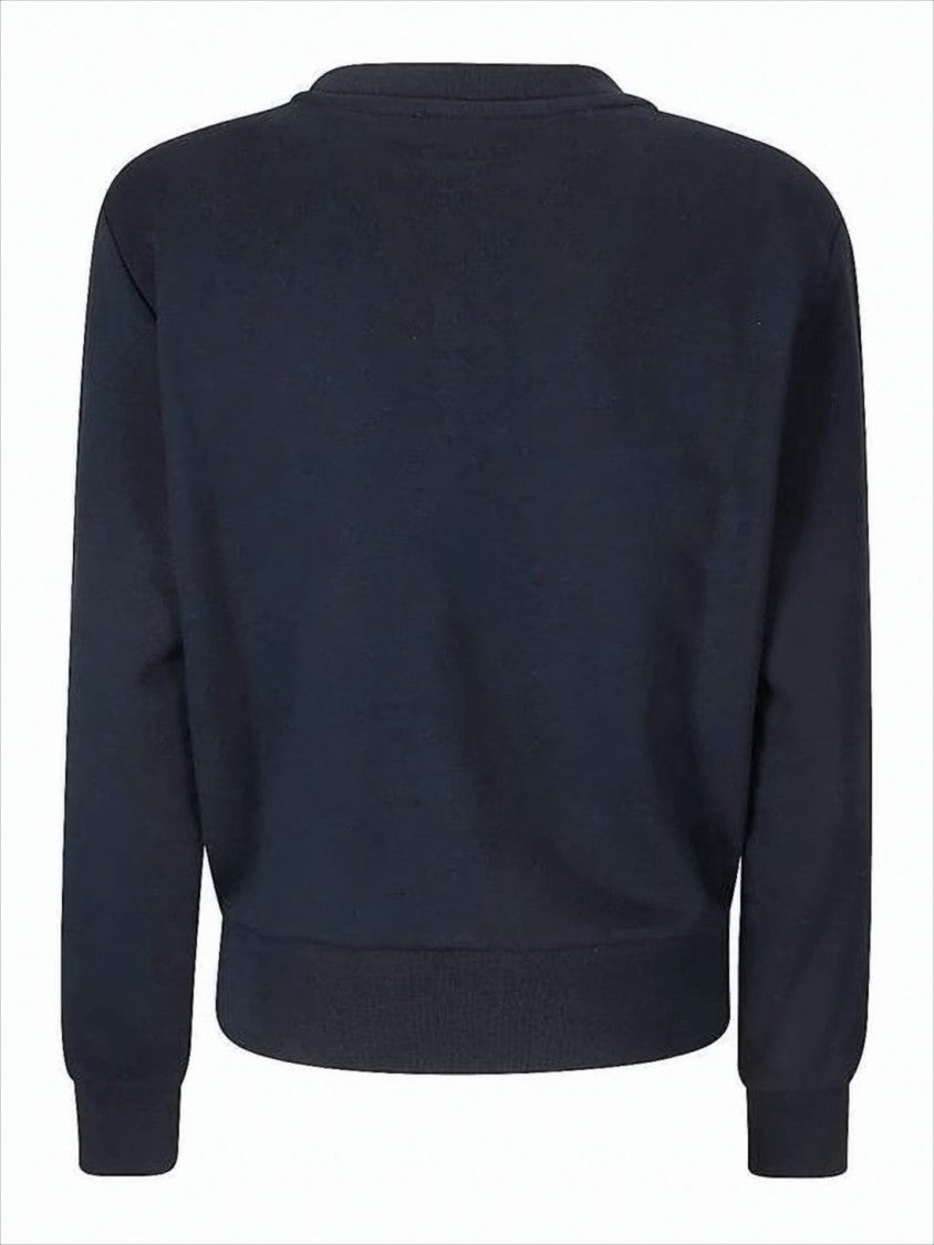 Cropped Black Long-Sleeved Sweatshirt with Ribbed Cuffs