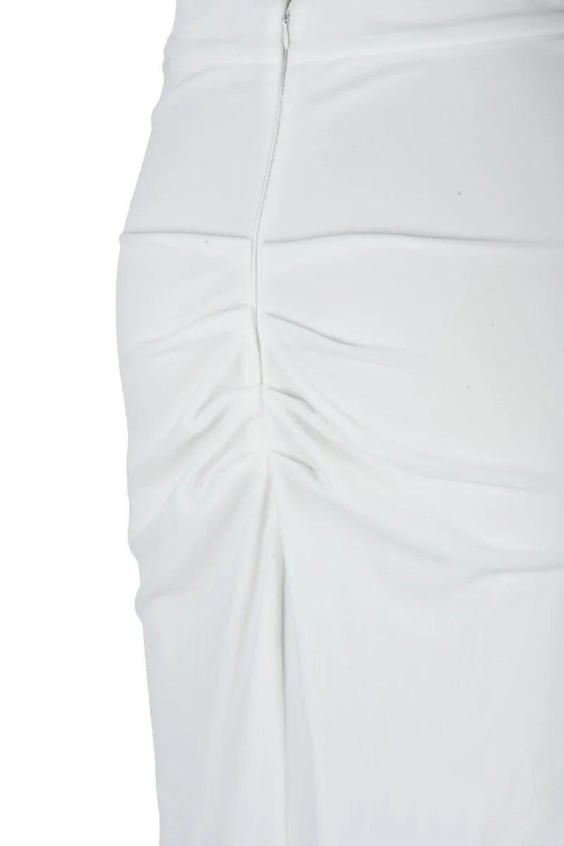 Long Velvet Skirt - White