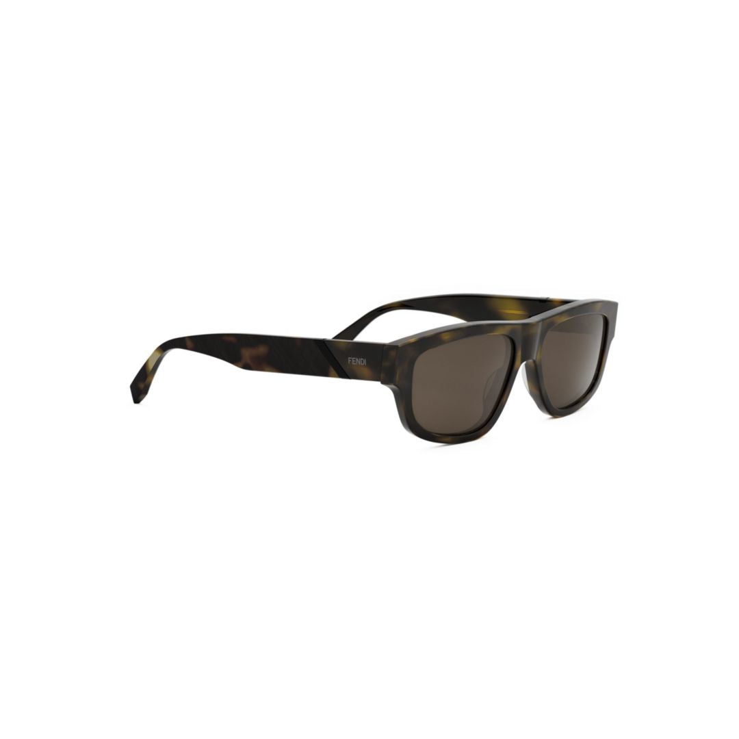 Fe40157i Rectangular Tortoiseshell Acetate Sunglasses