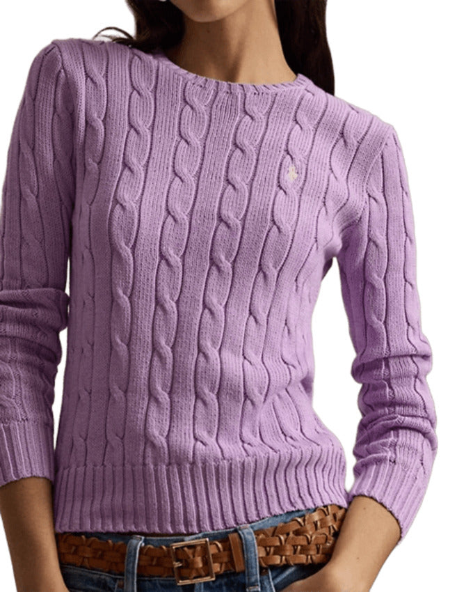 Cotton Cable-Knit Slim Sweatshirt