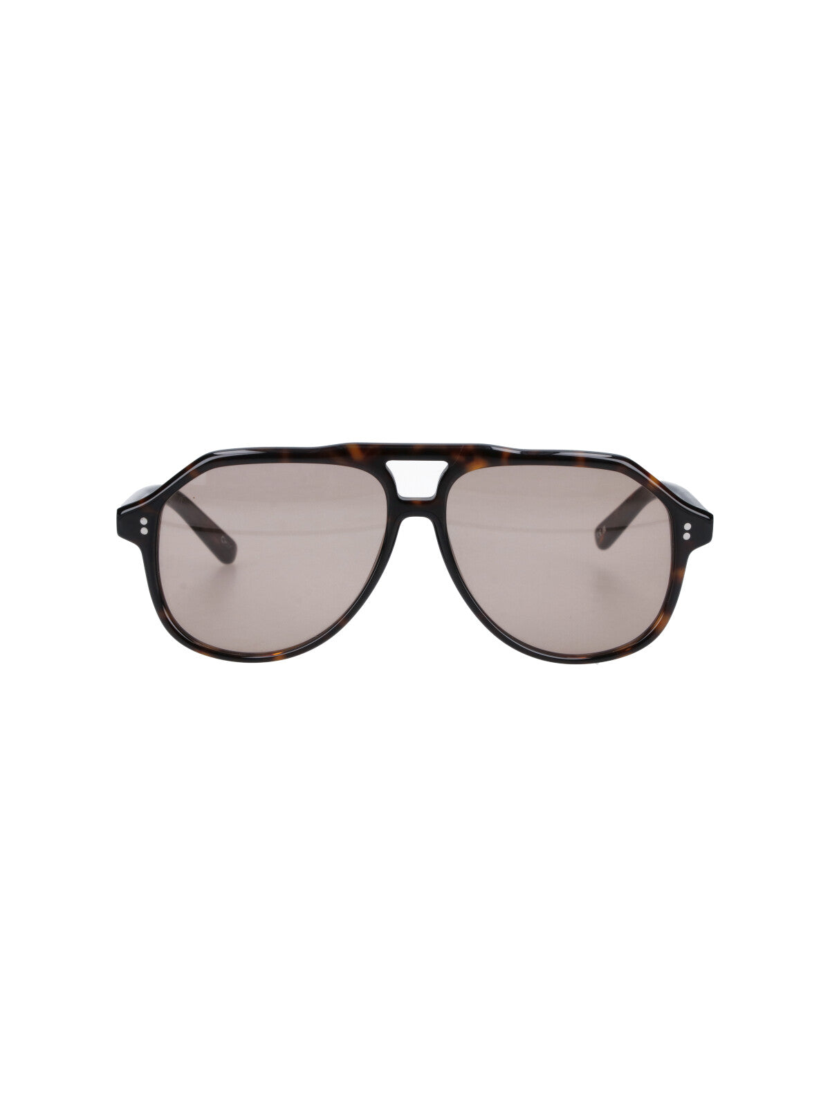 Tortoiseshell Acetate Aviator Sunglasses with Brown Lenses