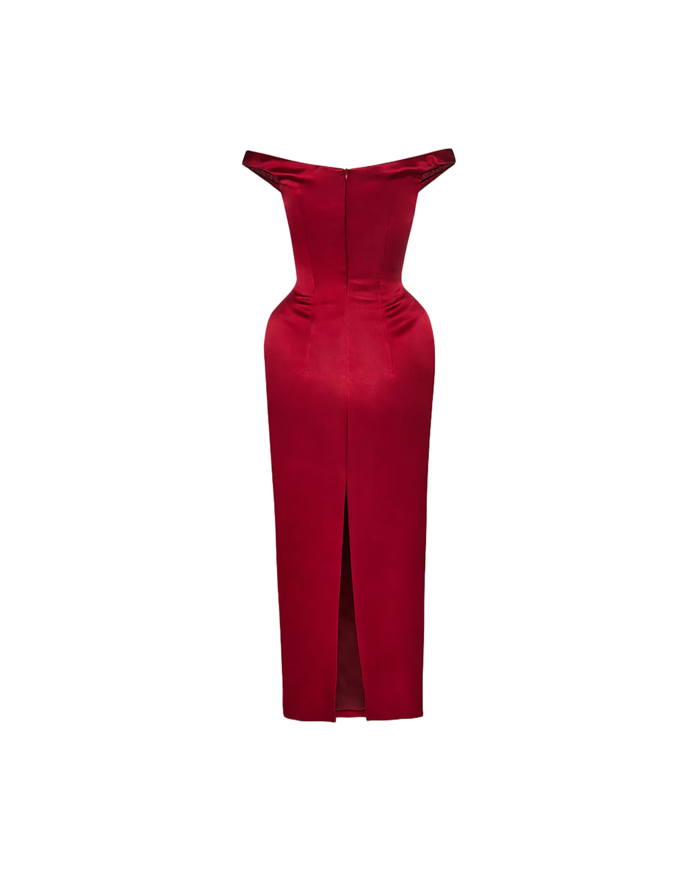Silk Midi Dress with Fitted Bodice