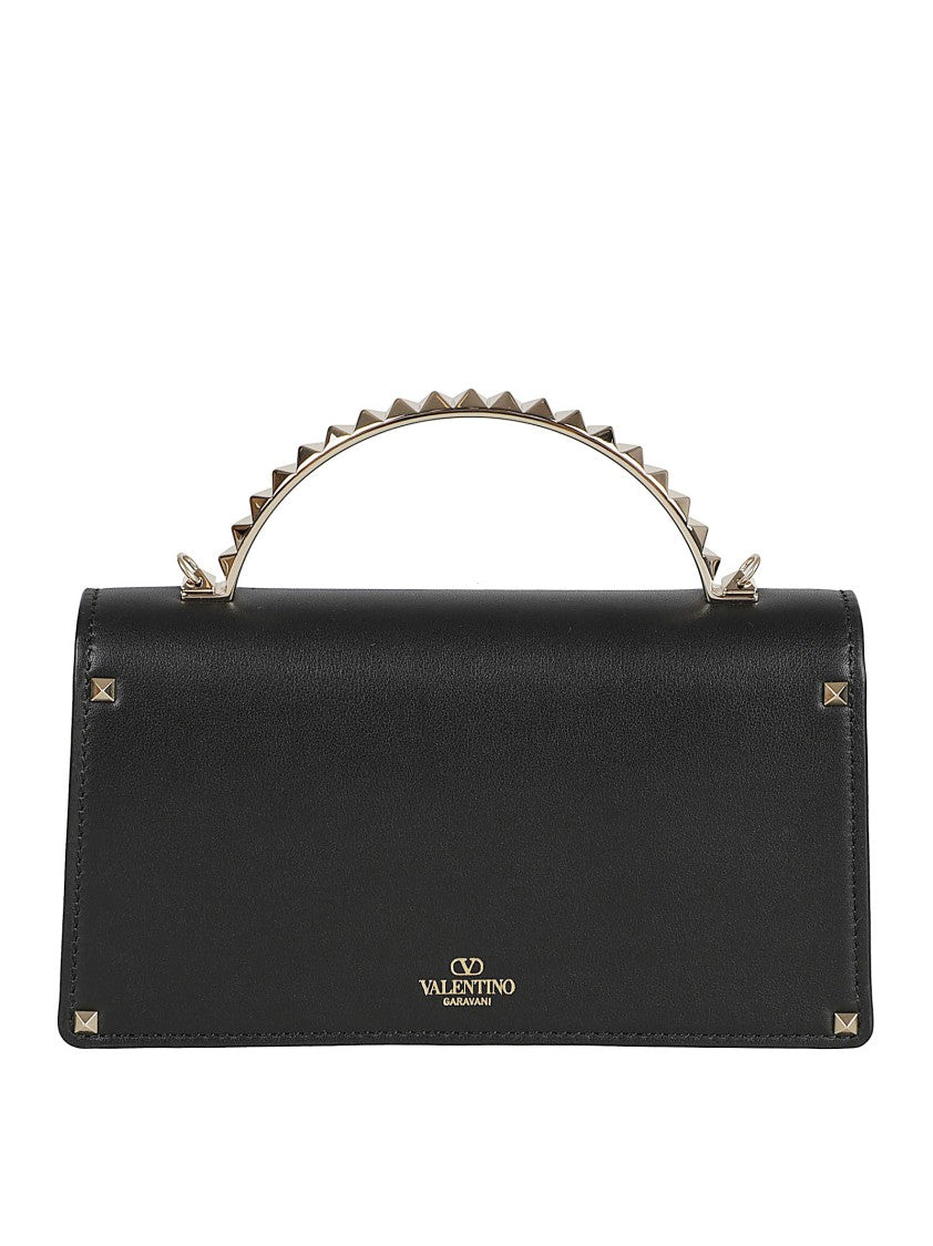 Foldover Top Clasp Bag With Signature Rockstud Detailing