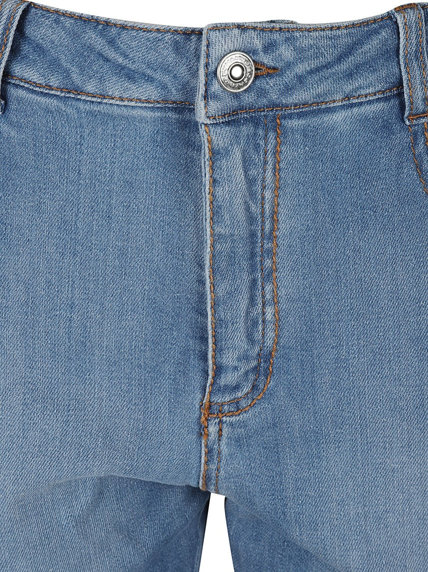 Straight-Leg Jeans With Flared Hem
