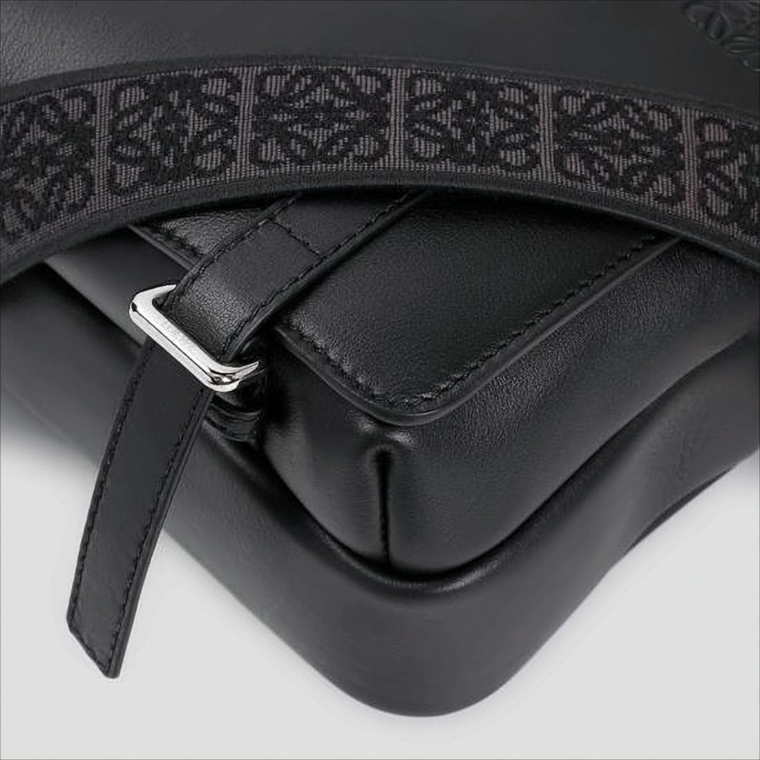 Rectangular Calf Leather Crossbody Bag with Adjustable Strap