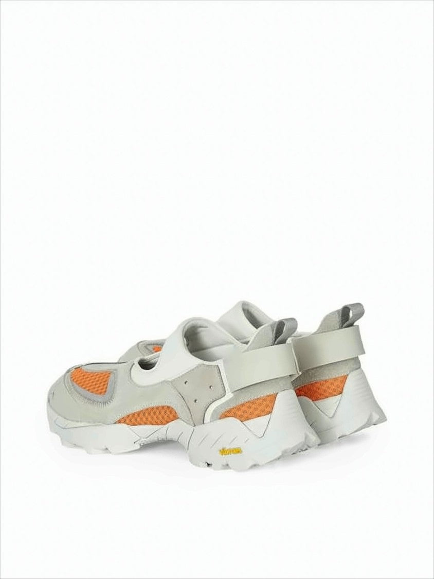 Sporty White Sneakers with Calf Leather Accents