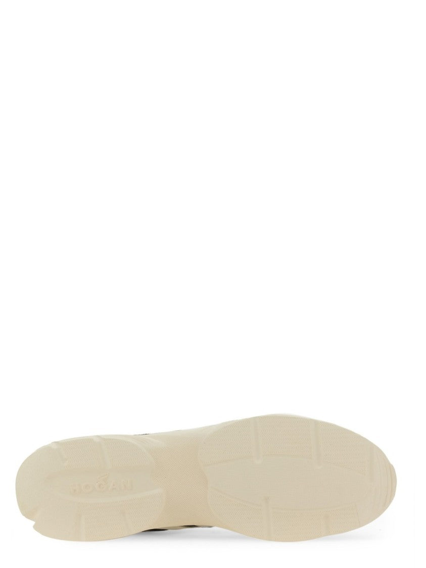 Calfskin And Suede Sneakers With Prominent Logo