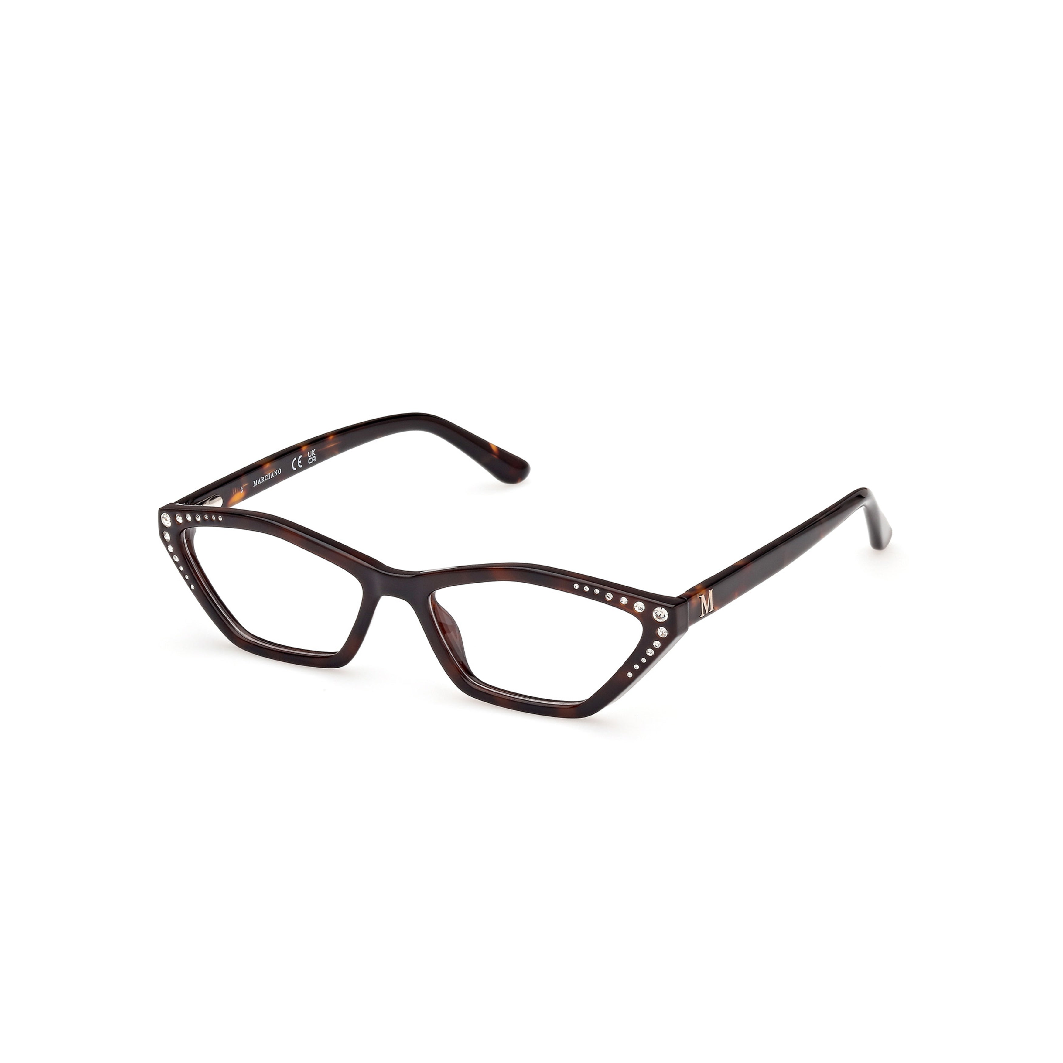 Gm50002 54052 Geometric Cat-Eye Sunglasses with Tortoiseshell Finish