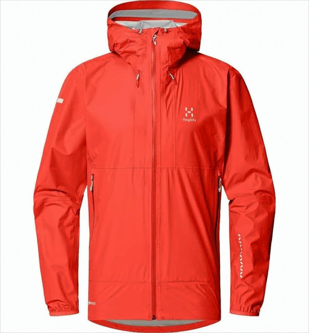 Red Polyamide Jacket with Hood