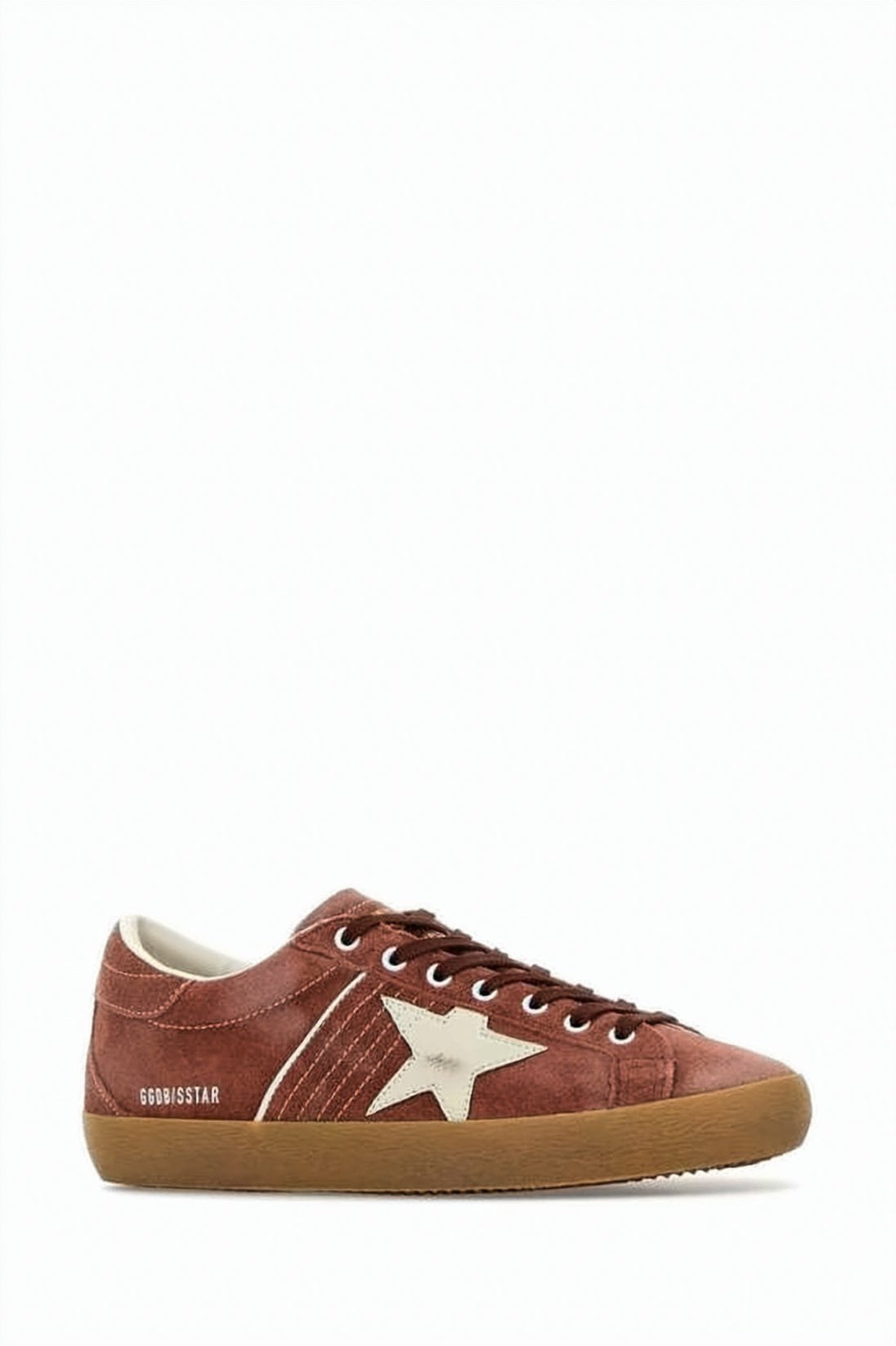 Brown Suede Low-Top Sneakers with Star Accent
