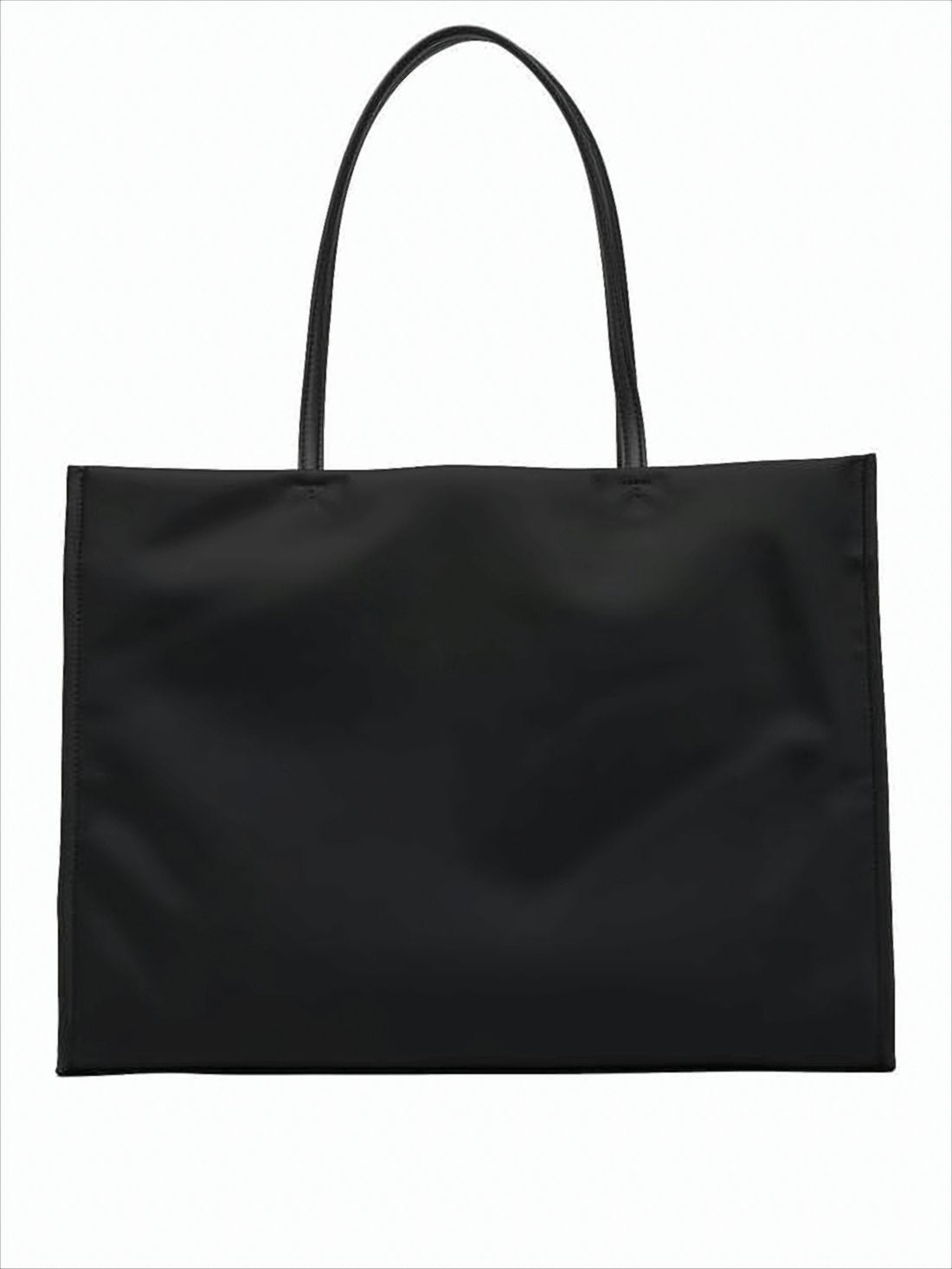 Rectangular Black Tote Bag with Embossed Logo