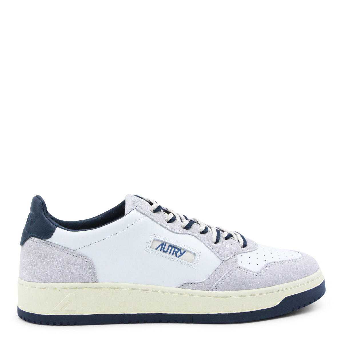 White And Grey Leather Sneakers