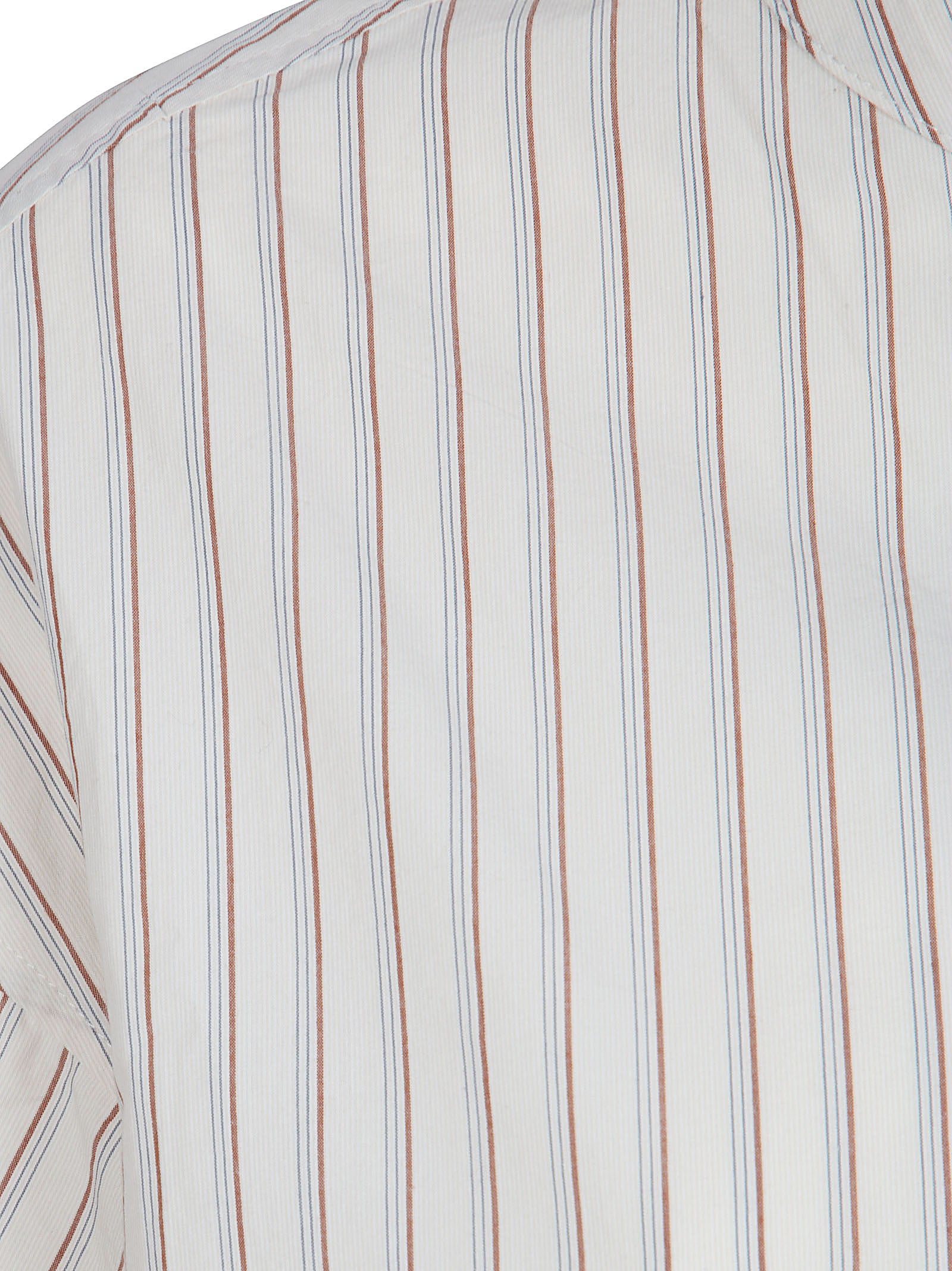Flowing Cotton Poplin Blouse with Officer Collar
