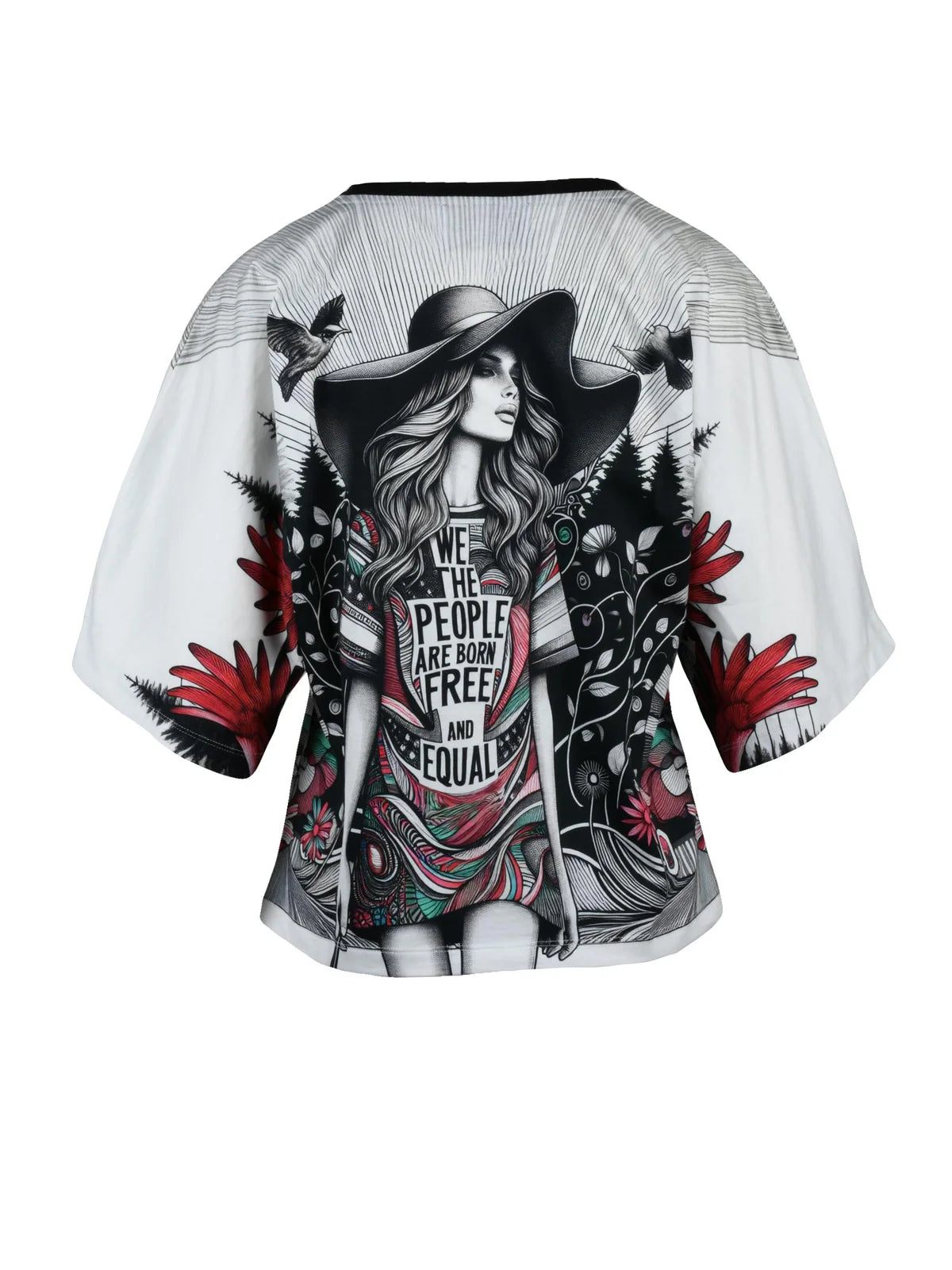 Black White Cotton T-shirt