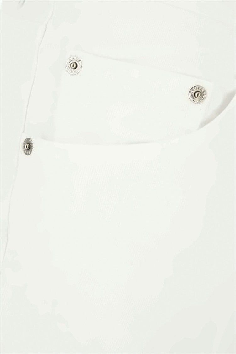 Slim-Fit White Denim Pants