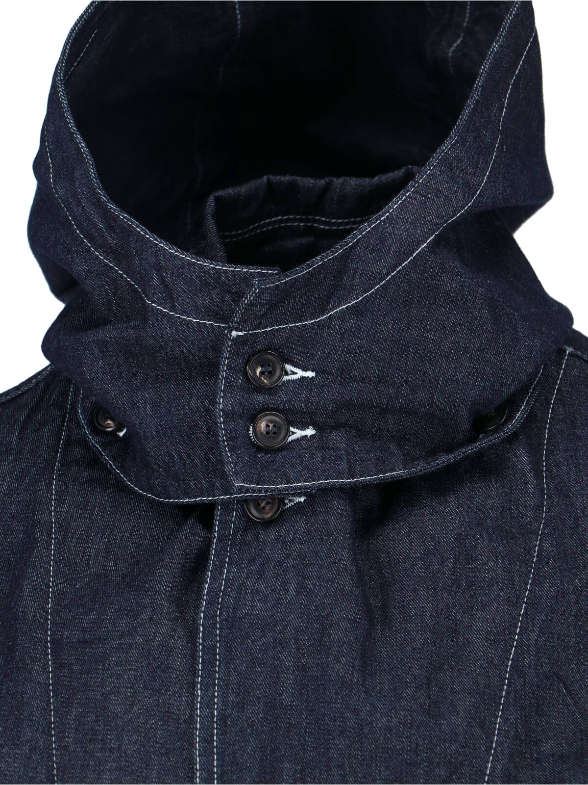 Blue Denim Detachable Hood Jacket