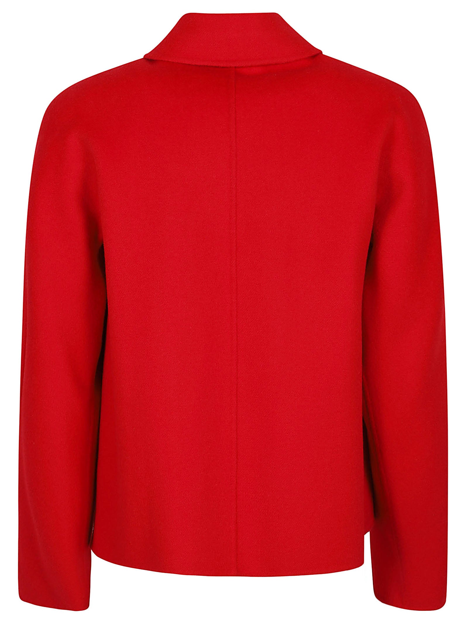 Double-Breasted Red Jacket with Structured Silhouette