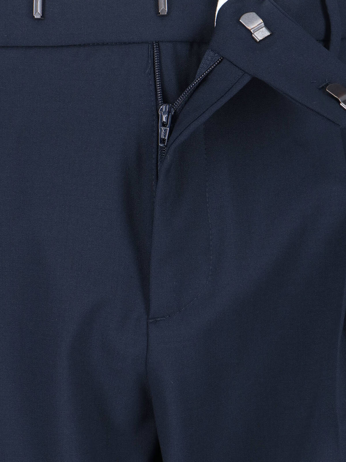 Blue Tailored Straight-Leg Virgin Wool Trousers