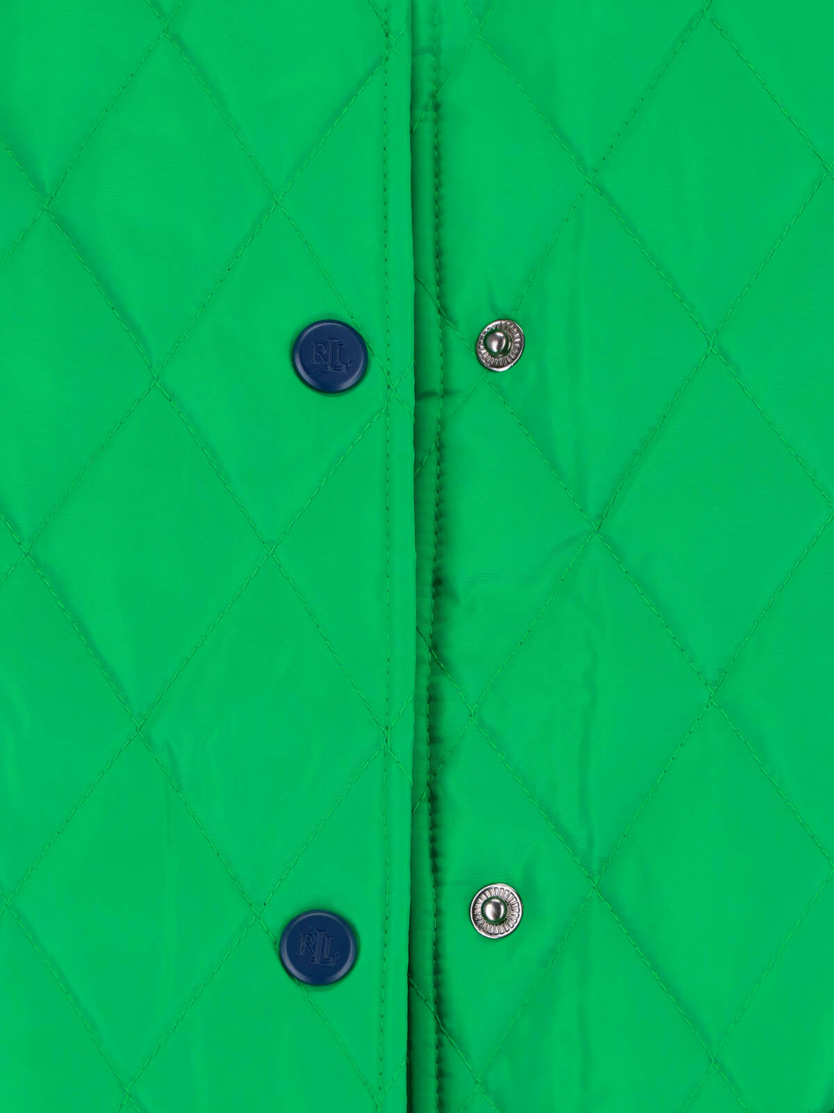 Green Quilted Cropped Contrast Collar Jacket
