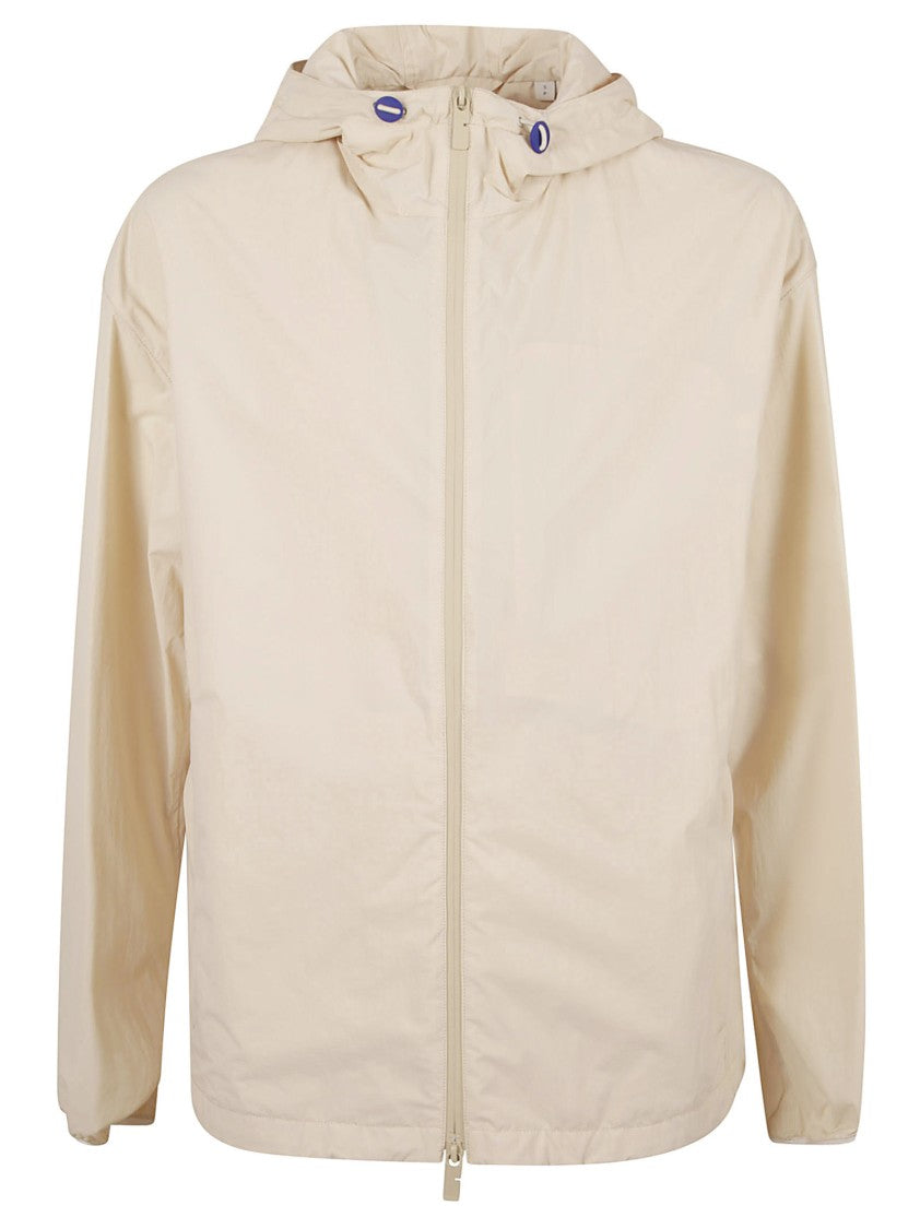 Hooded Lightweight Coat With Distinctive Logo