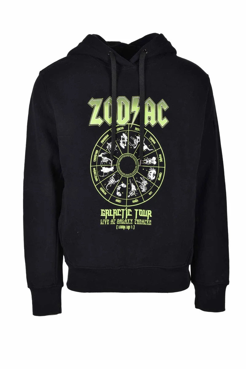 Cropped Black Sweatshirt with Zodiac Graphic