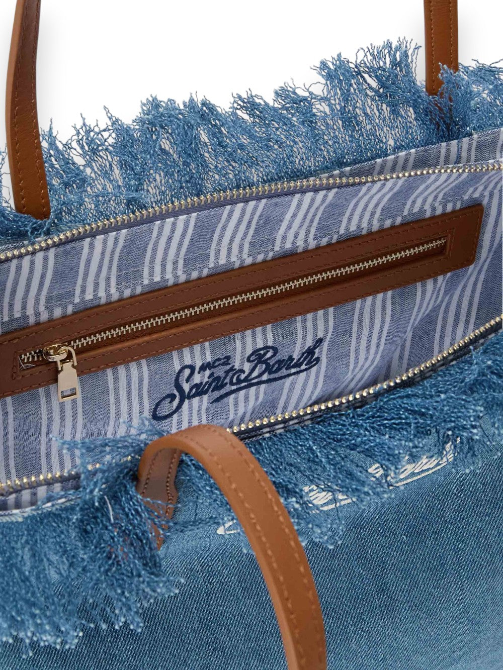 Denim Blue Fringe Sangallo Bag
