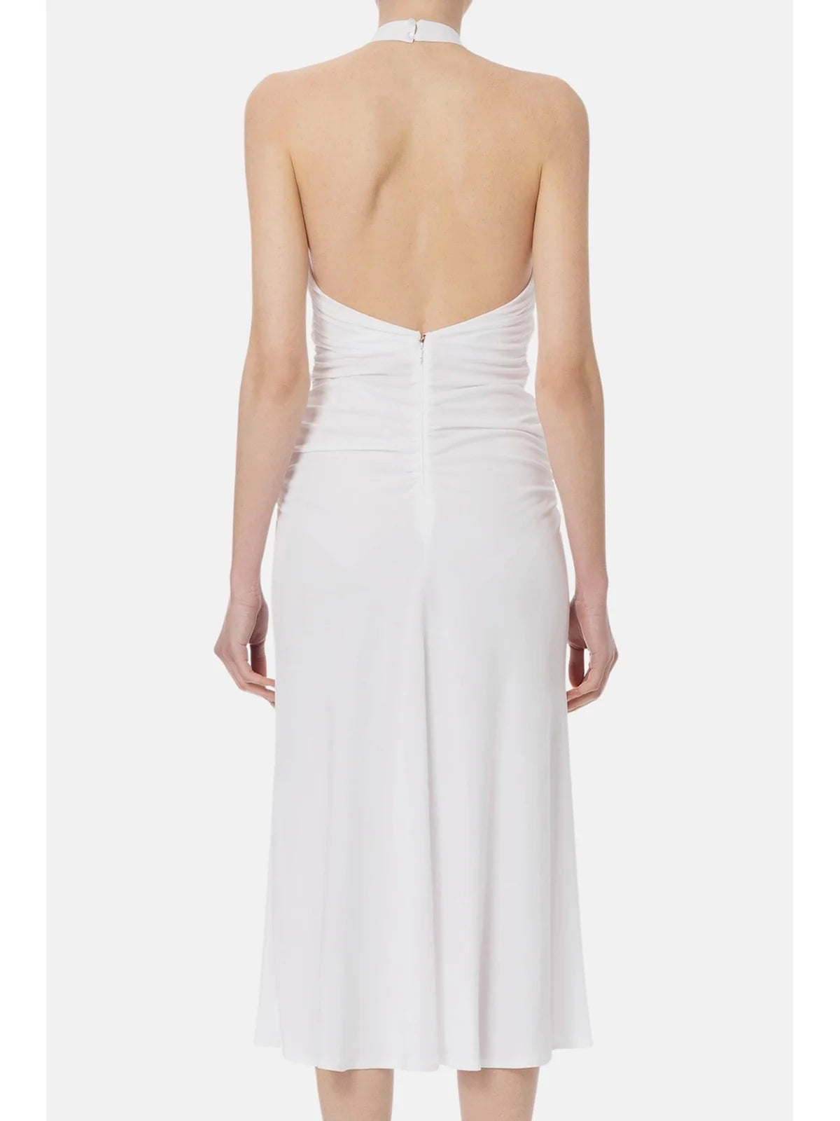 White Viscose Midi Dress
