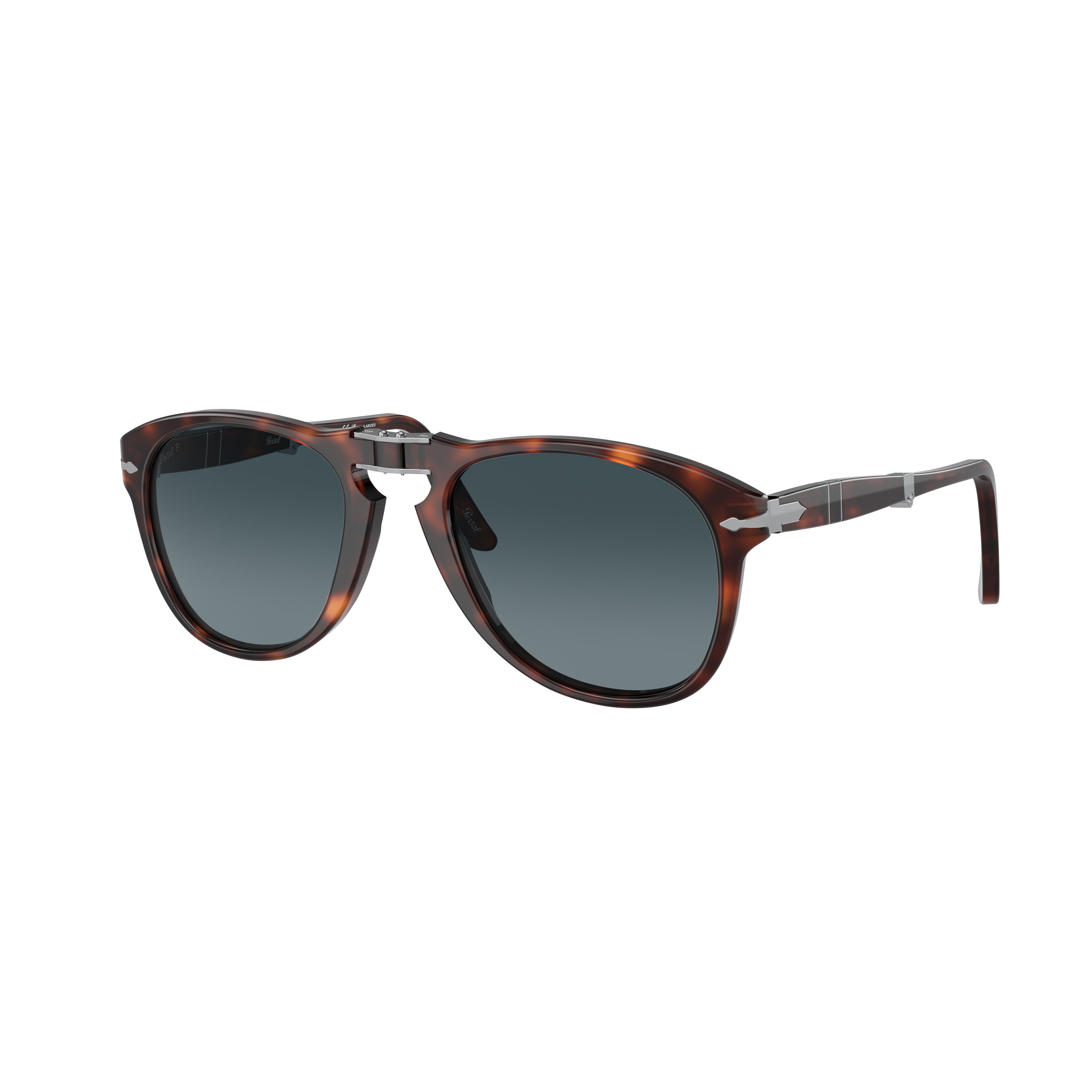 0po0714 Round Tortoiseshell Acetate Sunglasses with Keyhole Bridge