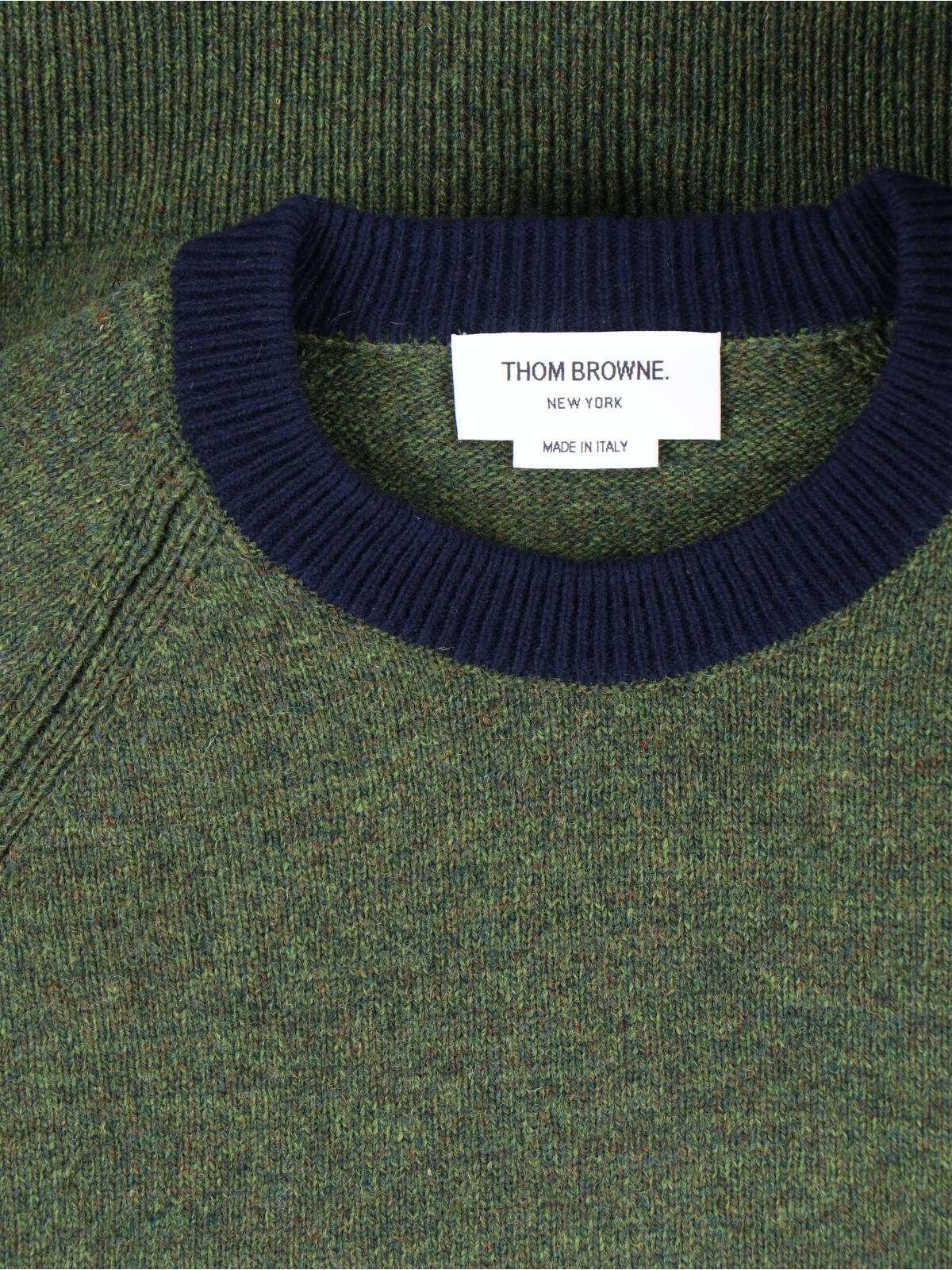 Green 4-Bar Wool Sweater