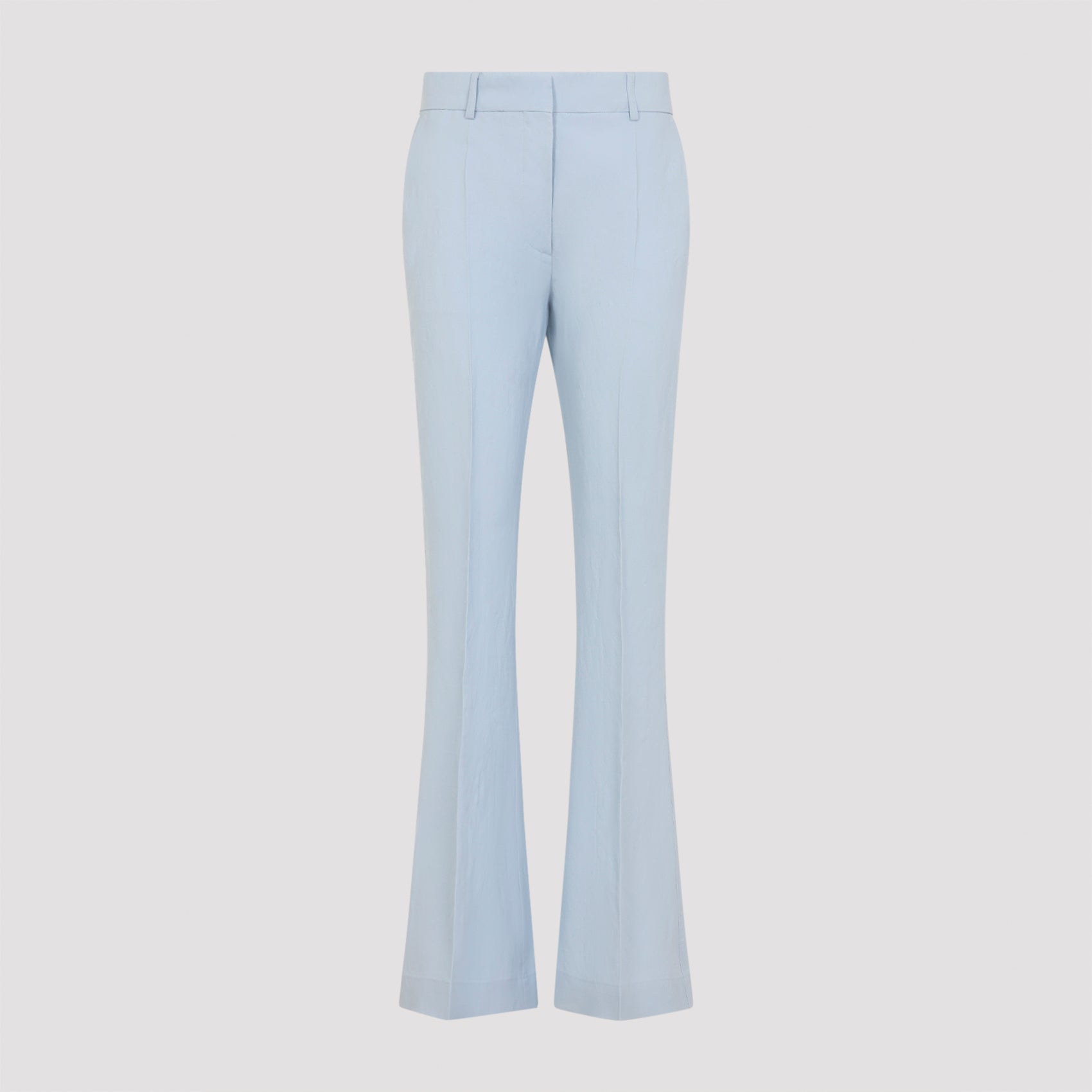 Tailored Blue Trousers with Flared Hem