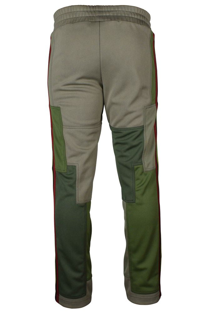 Spodnie dresowe patchwork khaki
