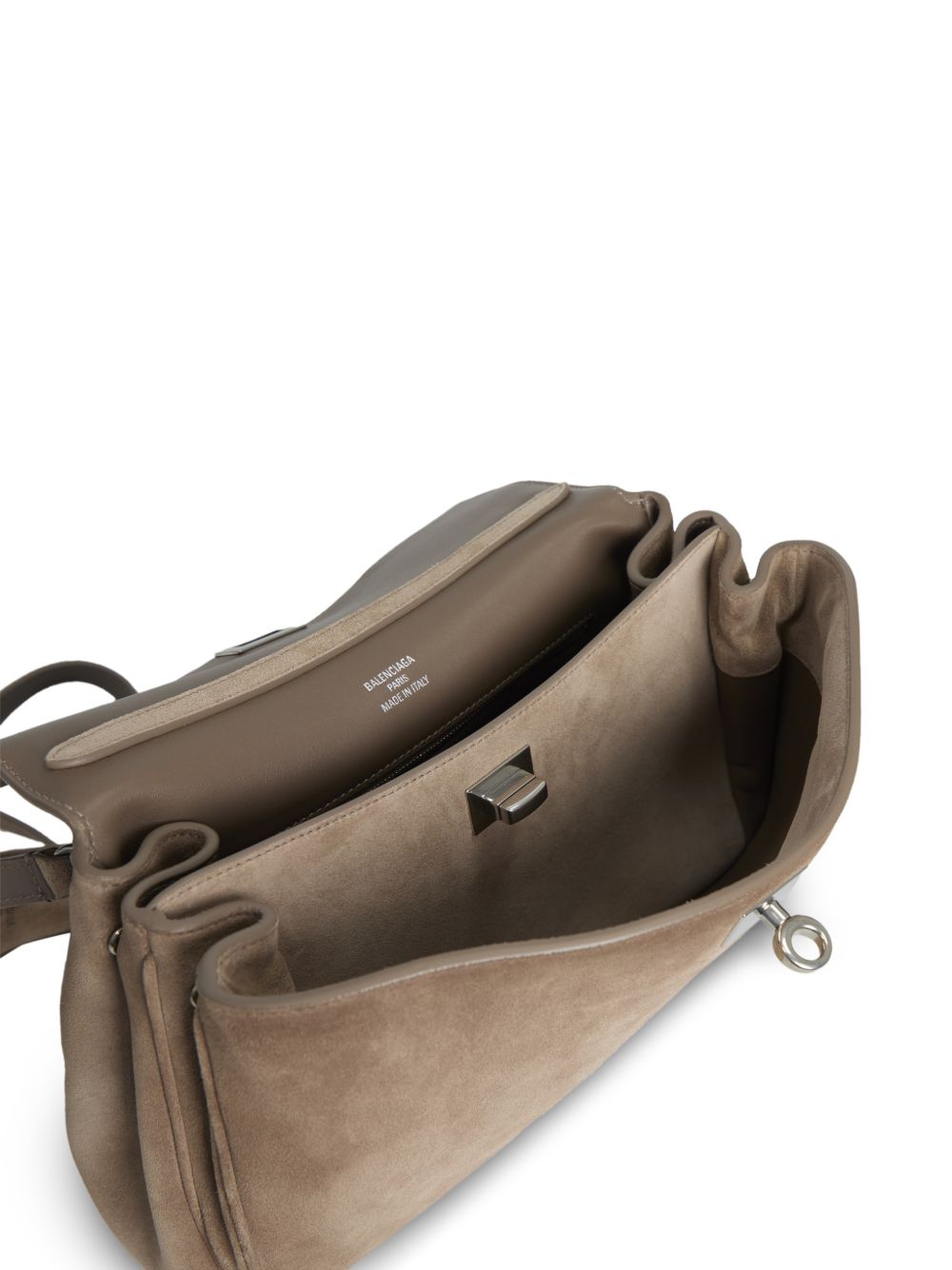 Structured Handbag In Smooth Taupe Calf Leather