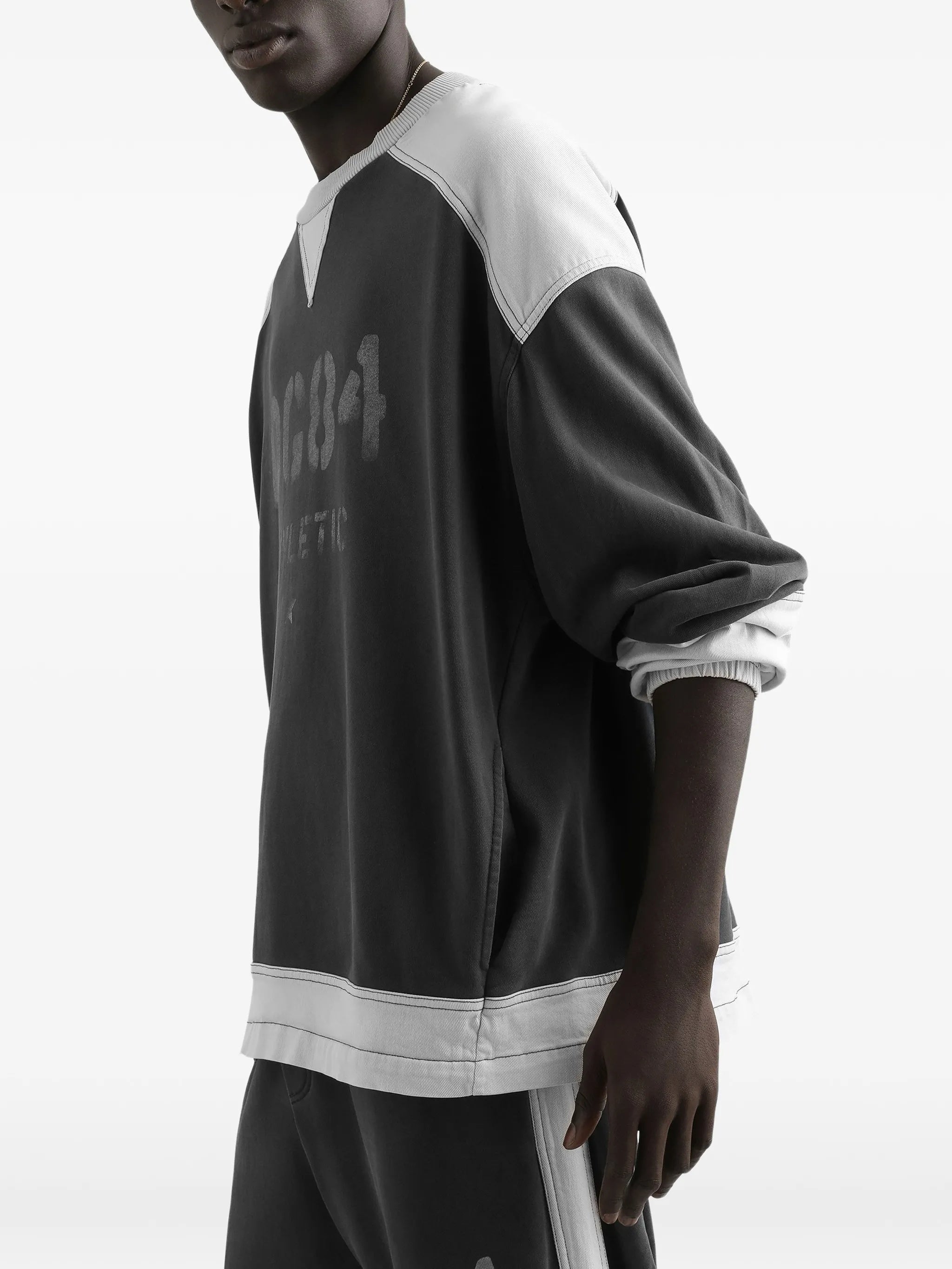 Two-Tone Grey DG84 Athletic Printed Sweatshirt